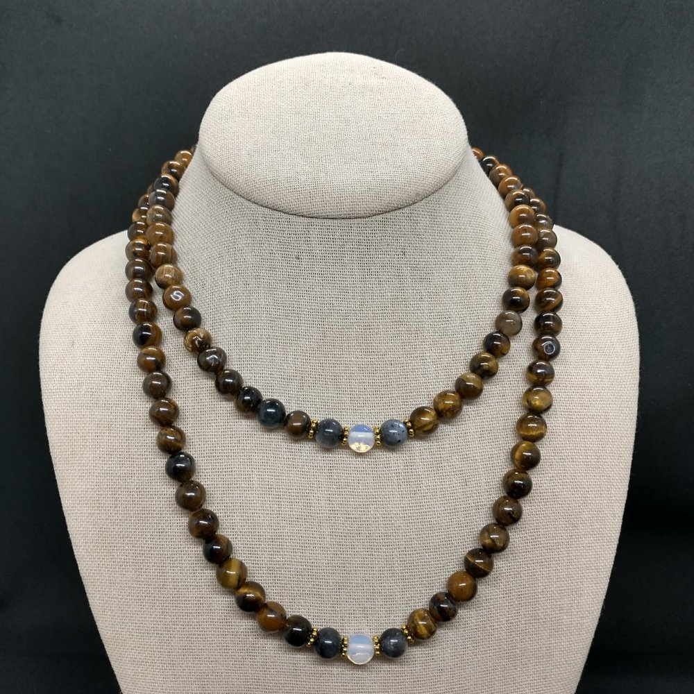 Natural Tigers Eye Gemstone Necklace /  Woman or Man